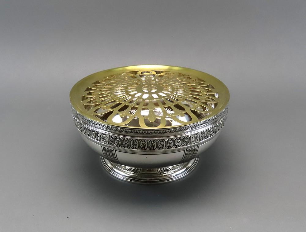 Stunning c1919 Tiffany Co Sterling Silver Oval Centerpiece Bowl w Flower Frog