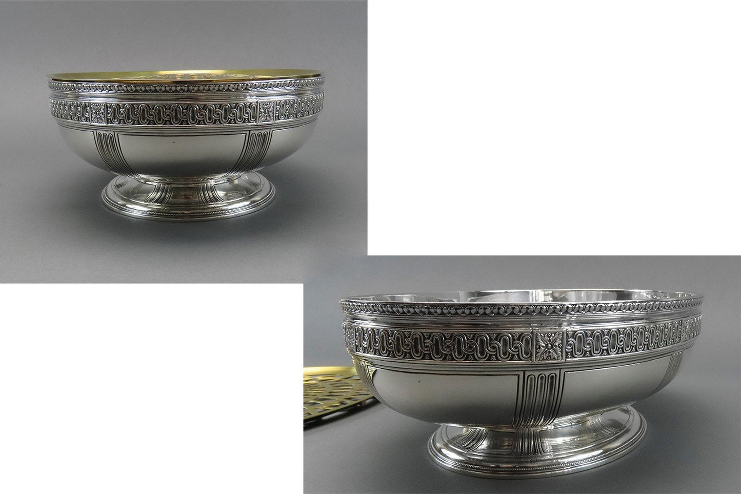 Stunning c1919 Tiffany Co Sterling Silver Oval Centerpiece Bowl w Flower Frog