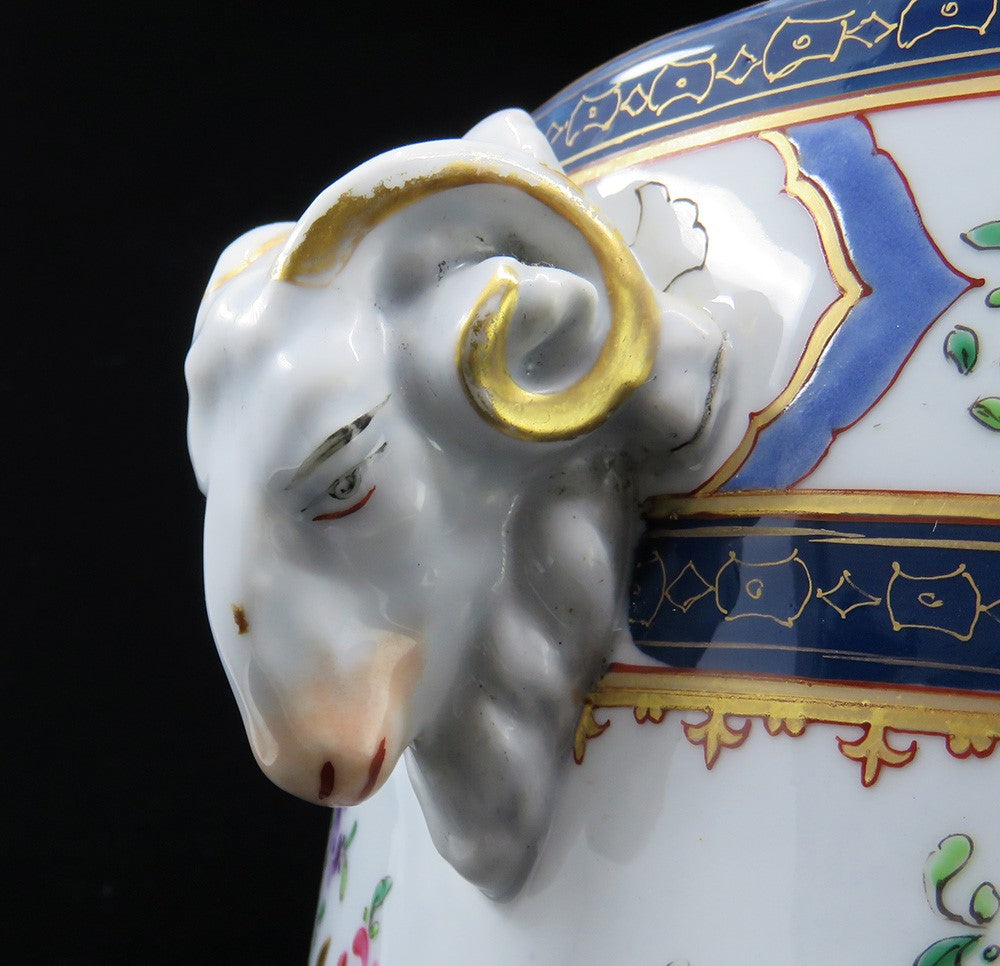 Superb Mid/Late 1800s French Ram's Head Armorial Wine Cooler Champagne Bucket