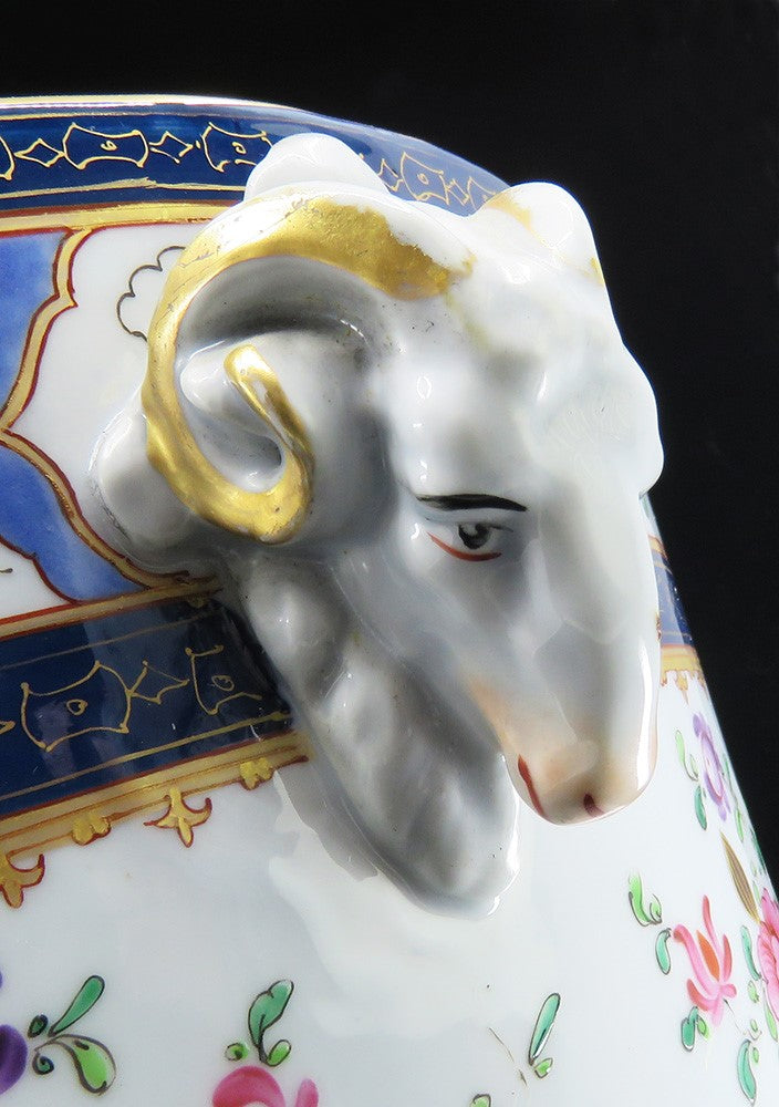 Superb Mid/Late 1800s French Ram's Head Armorial Wine Cooler Champagne Bucket