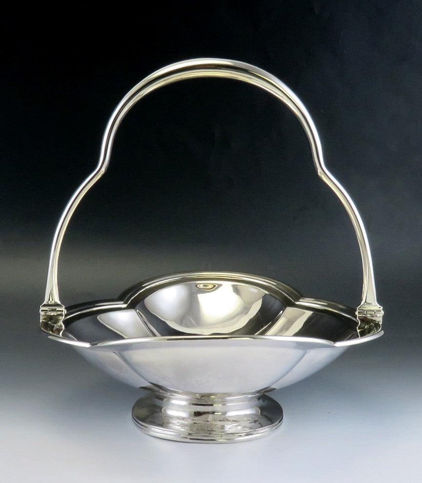 Fine Mid1800 Antq American Coin Silver Hand Engraved Basket Babcock Family Crest