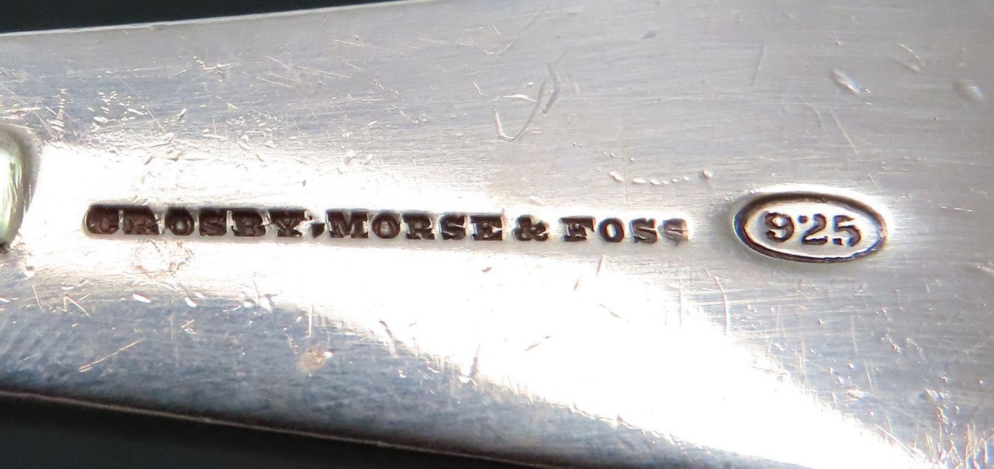 Large c1870 American Sterling Silver Bright Cut Platter Stuffing Serving Spoon