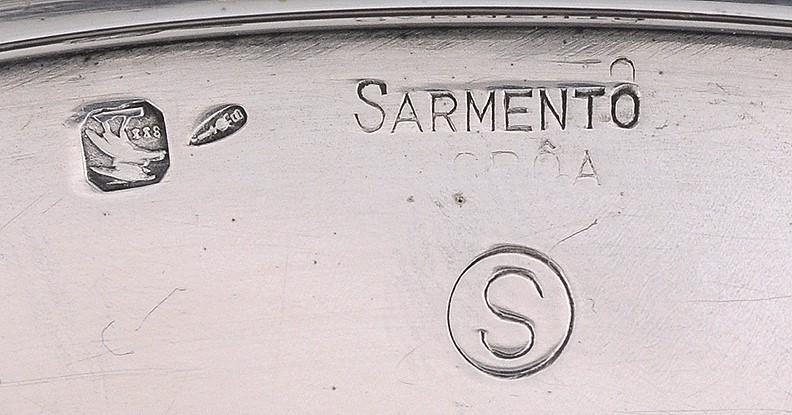 Lovely Engraved Portuguese .833 Silver Footed Gallery Tray Oporto 9" Diameter