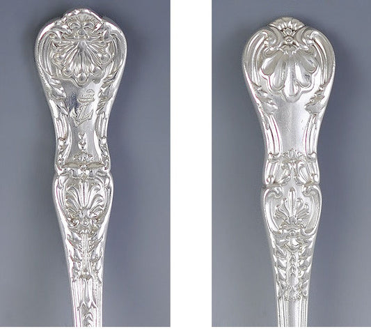 10 Antique c1895 Sterling Silver Gorham New Queens Seafood Cocktail Forks