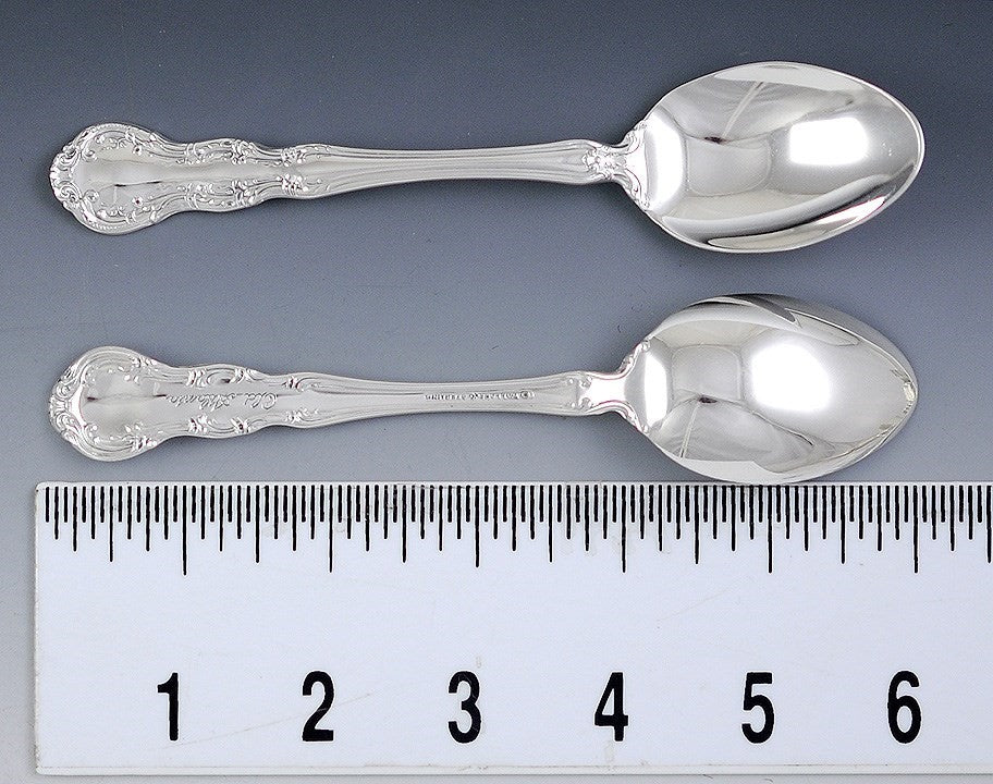 8 Sterling Silver Teaspoons by Wallace in the Irving / Old Atlanta Pattern