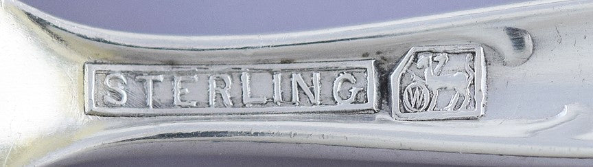 Great set 10 Whiting Sterling Silver Heraldic Demitasse / Chocolate Spoons