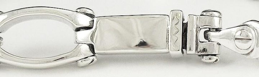 Fantastic Sterling Silver Link and Screw Chain Bracelet with Snap Clasp
