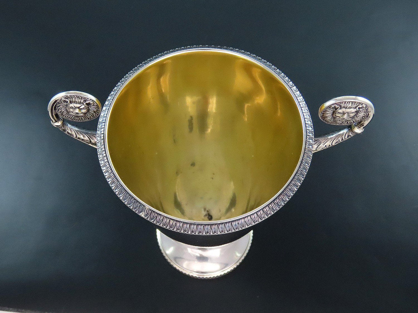 Nice English Sterling Silver Trophy Cup Gilded Interior No Mono 6 7/8" Tall