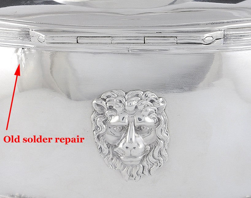 Antique 1815 Scandinavian Swedish Silver Hammered Tea Caddy Lox Box