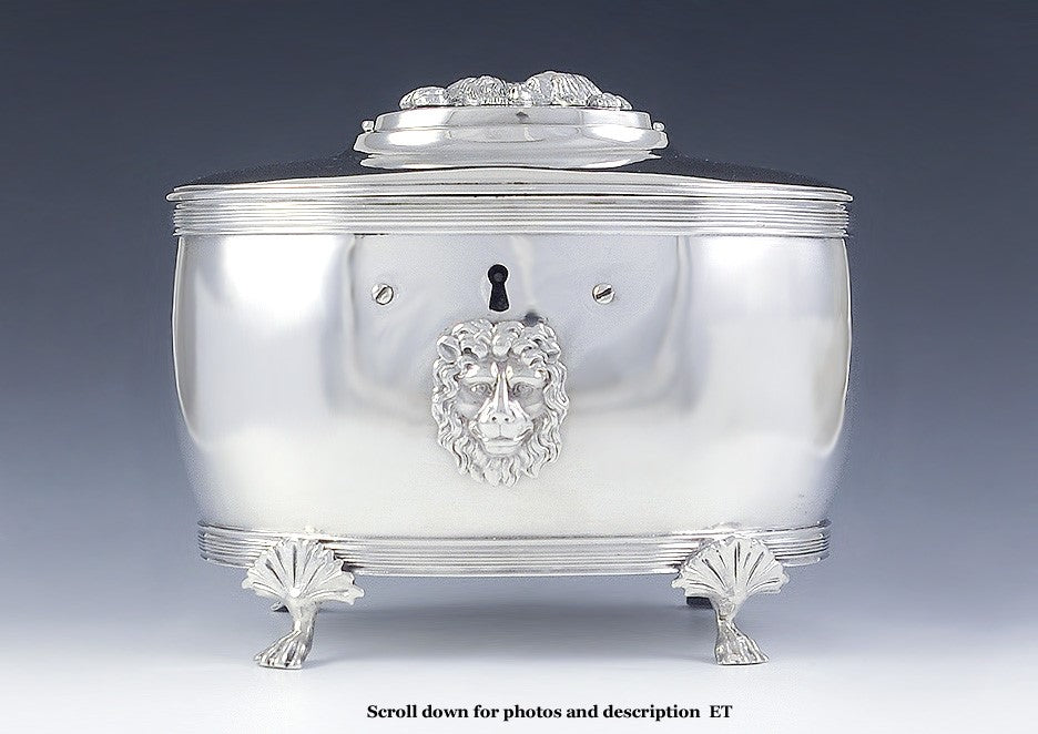 Antique 1815 Scandinavian Swedish Silver Hammered Tea Caddy Lox Box