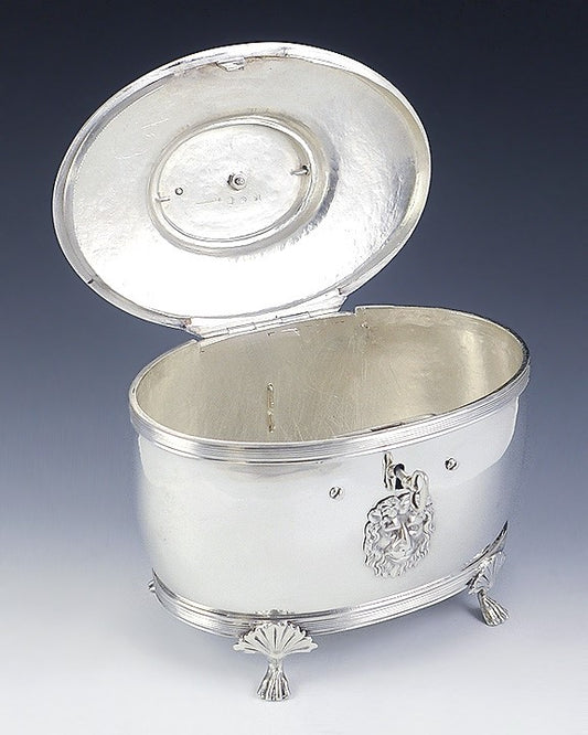 Antique 1815 Scandinavian Swedish Silver Hammered Tea Caddy Lox Box