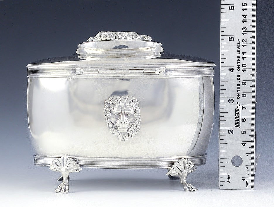 Antique 1815 Scandinavian Swedish Silver Hammered Tea Caddy Lox Box