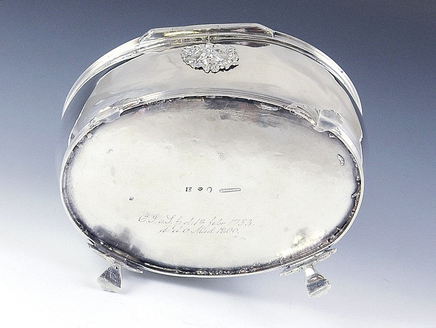 Antique 1815 Scandinavian Swedish Silver Hammered Tea Caddy Lox Box