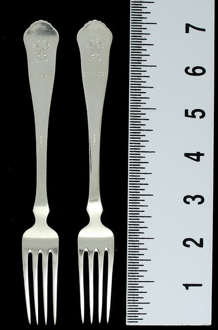 6 Antique 1928 Norwegian Silver Hand Hammered Flower Forks 7 1/8"