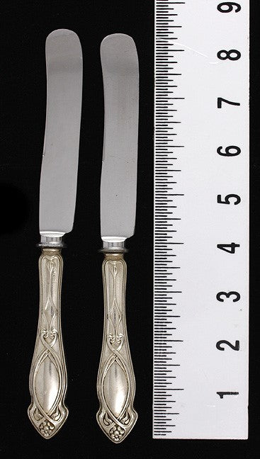 12 Quality German 800 Silver Art Nouveau Knives
