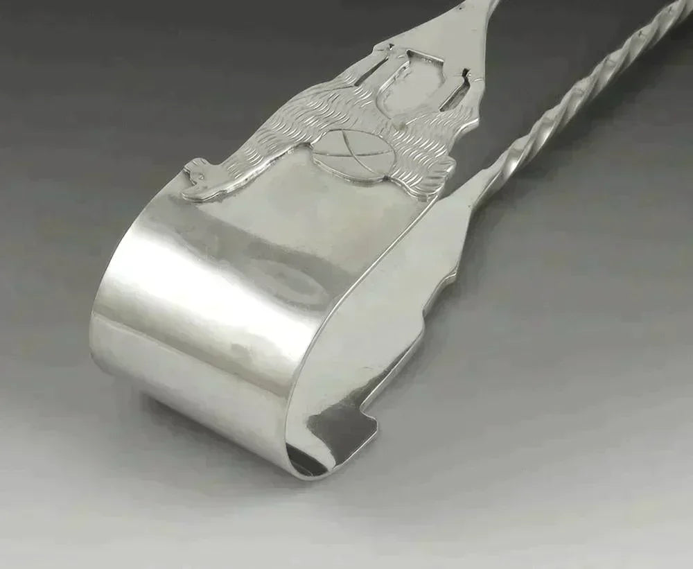 Vintage Handcrafted Peruvian Sterling Silver Llama Talon Feet Serving Tongs