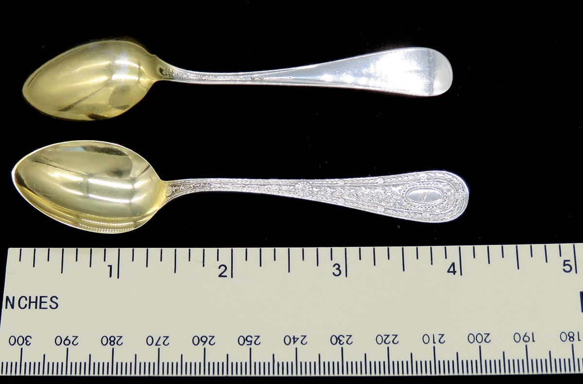 11 Antique Whiting Laureate 1890 Sterling Silver Demitasse Spoons