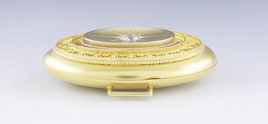 Stunning Victorian 18k Gold & ~.70ct Diamond Etruscan Revival Locket Pendant