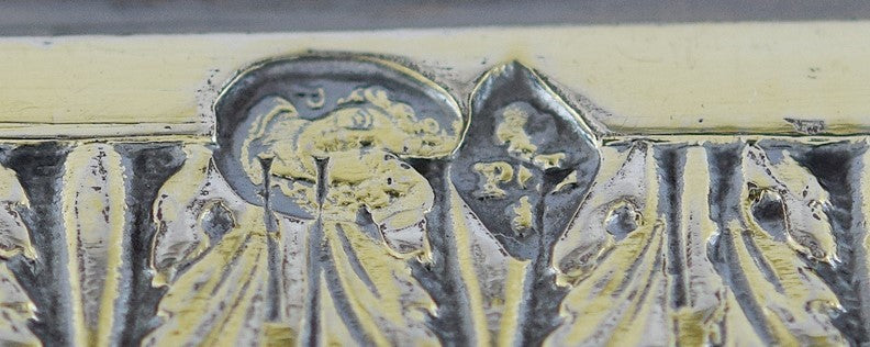 Superb early 1800s French 950 Gilt Silver Cut Glass Trinket Dresser Box