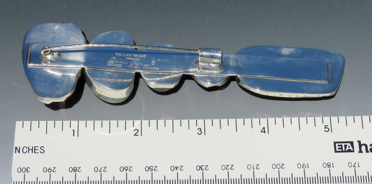 Signed Rebecca Collins Bless Our Earth Sterling Silver Jade Beach Glass Brooch