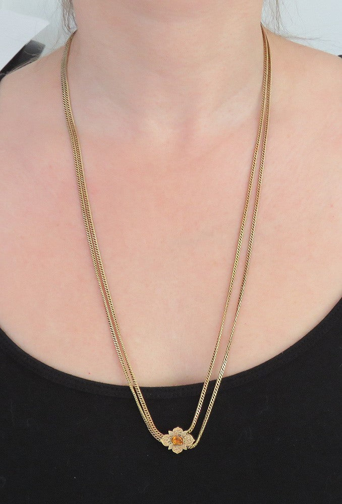 Neat Victorian c1860s 10k Gold Slide Charm Watch Chain Necklace