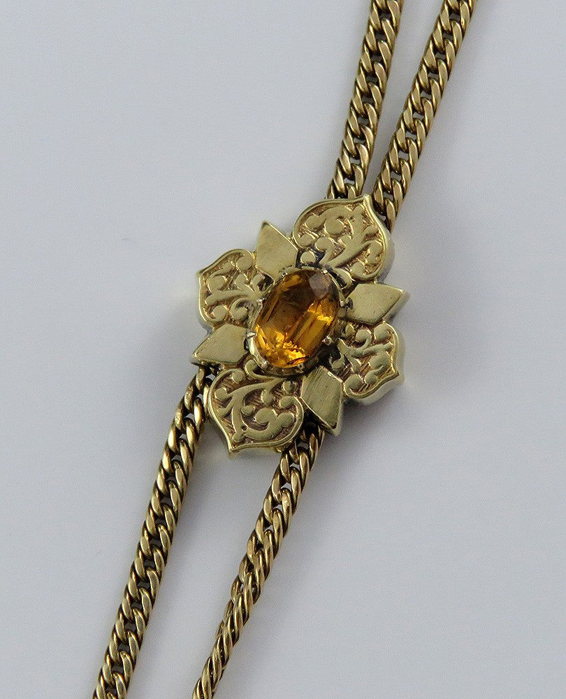Neat Victorian c1860s 10k Gold Slide Charm Watch Chain Necklace