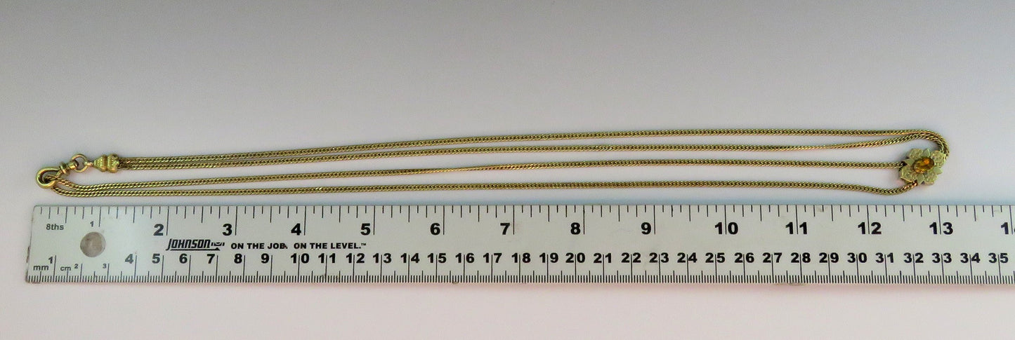 Neat Victorian c1860s 10k Gold Slide Charm Watch Chain Necklace