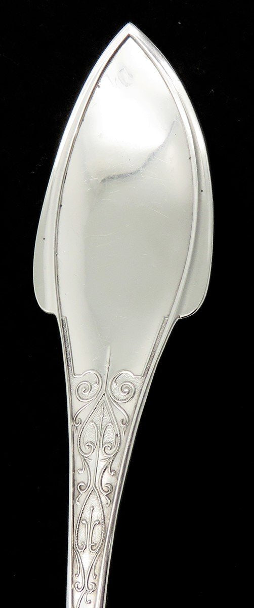 Large Wood Hughes Zephyr Sterling Silver Punch Soup Ladle 12 3/4 inches