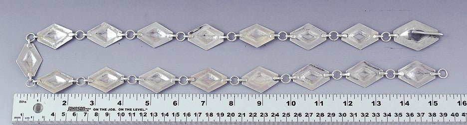 Authentic Native American Handmade Sterling Silver Punchwork Diamond Belt