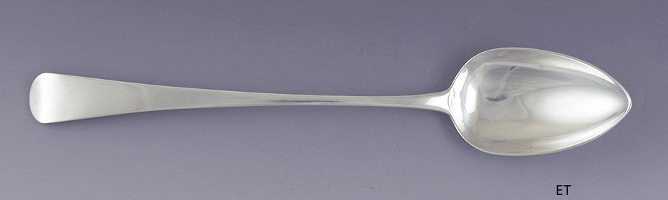 1808 Great English Georgian Sterling Silver Serving Platter Stuffing Spoon