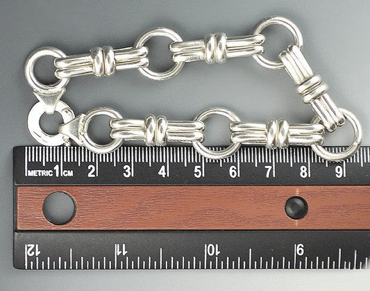 Stunning Sterling Silver Chain Link Bracelet Italian