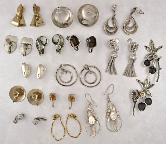 15 Pairs of Earrings Sterling Napier Danecraft Beau