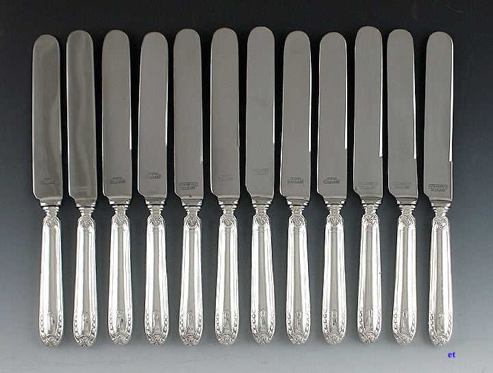 High Quality Set of 12 Spanish Silver Luncheon Knives