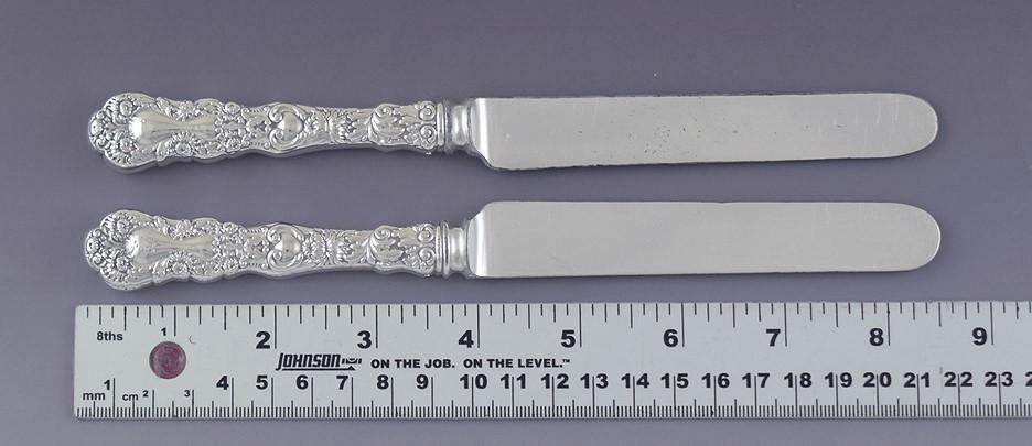 Rare Set 6 Antique Gorham Sterling Silver Imperial Chrysanthemum Luncheon Knives