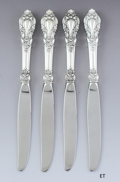 Great set 4 Lunt Sterling Silver Eloquence Knives