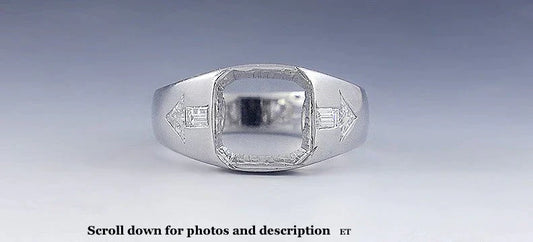 Art Deco c1930 Platinum & Diamond Arrow Design Ring Setting