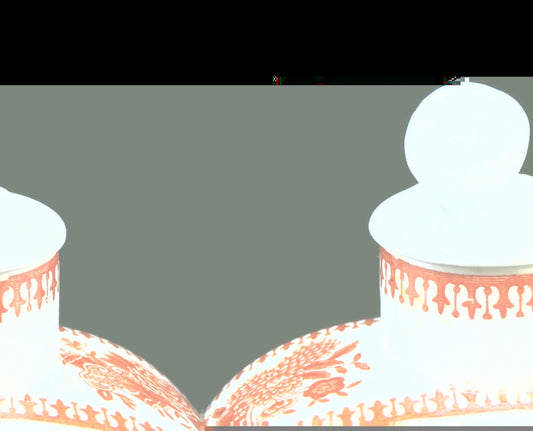 Fine c1920 Copeland Spode Fitzhugh Rust Red Tea Caddy Chinoiserie Bottle