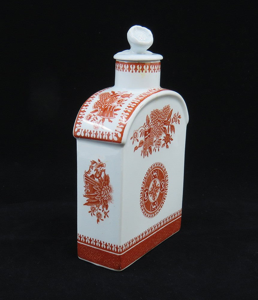 Fine c1920 Copeland Spode Fitzhugh Rust Red Tea Caddy Chinoiserie Bottle