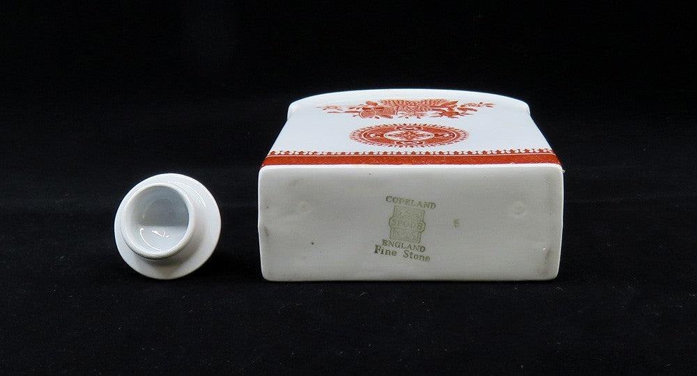Fine c1920 Copeland Spode Fitzhugh Rust Red Tea Caddy Chinoiserie Bottle