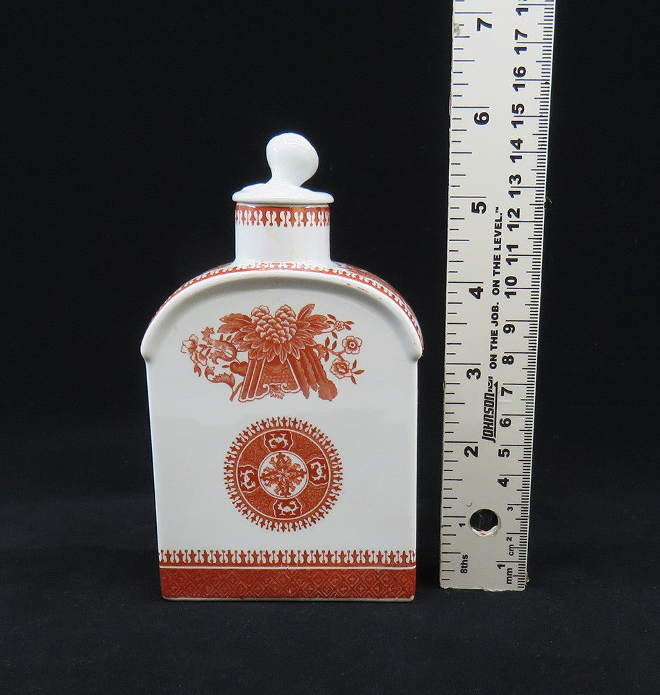 Fine c1920 Copeland Spode Fitzhugh Rust Red Tea Caddy Chinoiserie Bottle