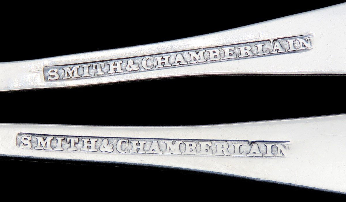 Antique Pair American Coin Silver Salt Spoons Fluted Bowl "Emma L" Monogram