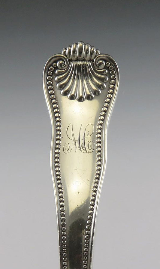 Antique Frank Smith Sterling Silver Newport Shell Soup Punch Ladle 10 1/2"