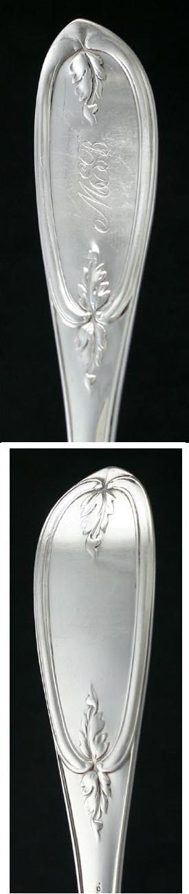 6 Jones Shreve Brown Olive Sterling Silver Spoons 1850s