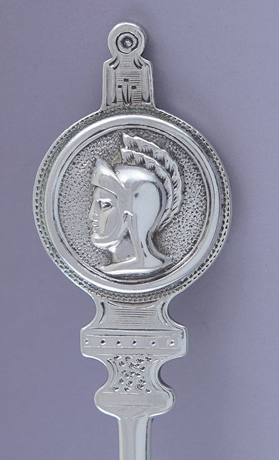 c1860 Great Antique set 10 American Coin Silver Medallion Coffee / Teaspoons