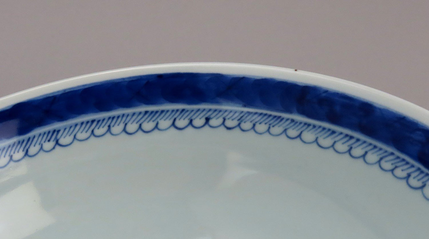 Antique Large Classical Canton China Porcelain Centerpiece Bowl 12" Diameter