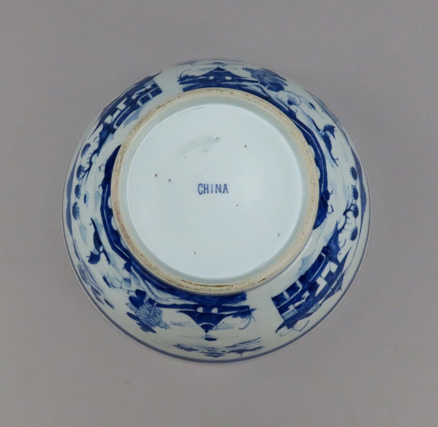 Antique Large Classical Canton China Porcelain Centerpiece Bowl 12" Diameter