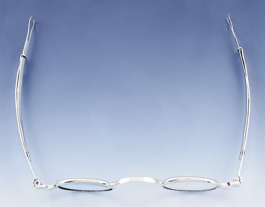 Handsome Pair c1830 American Coin Silver Oval Eyeglasses Spectacles Glasses