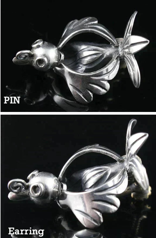 Francisco Rivera Mexican Sterling Silver Bird Brooch Pin and Earrings