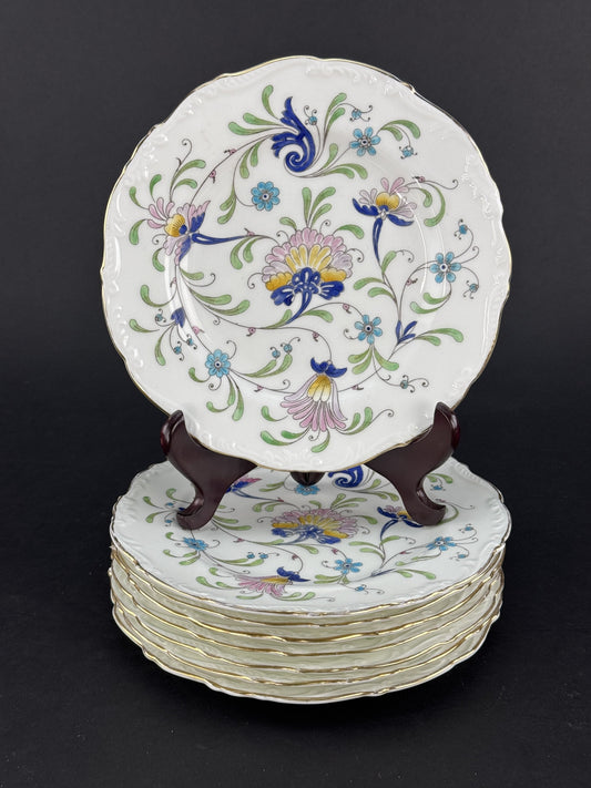 8 Coalport Fanfare Japan Pattern Salad Plates 7 5/8 Inches