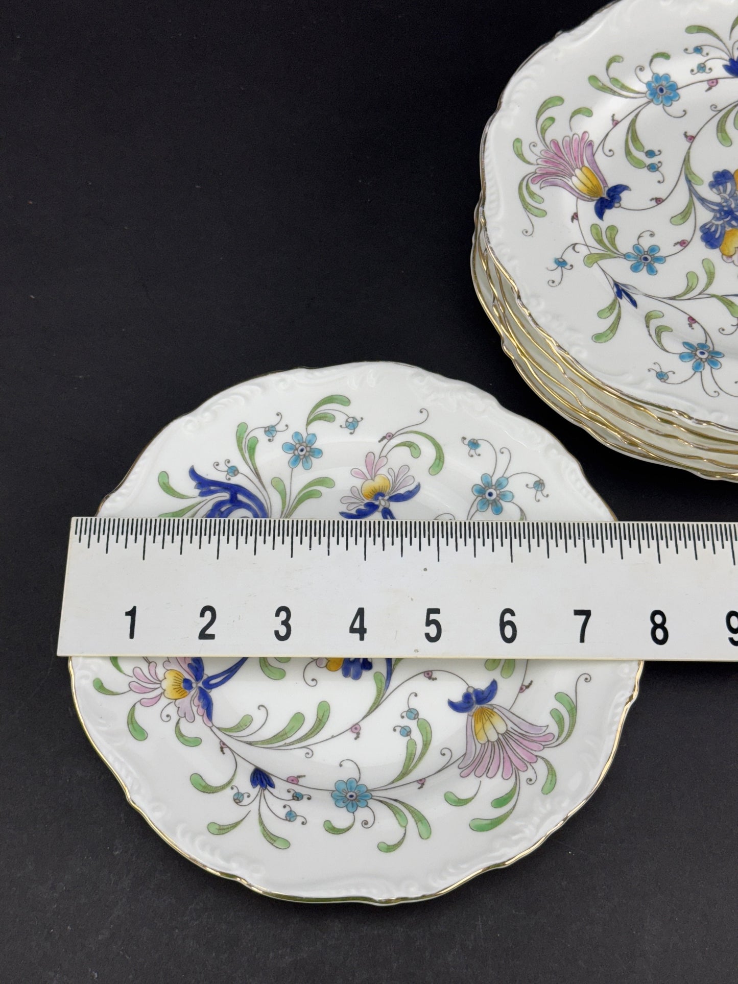 8 Coalport Fanfare Japan Pattern Salad Plates 7 5/8 Inches